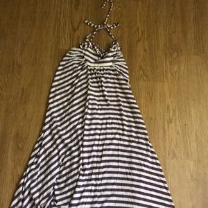 Hi-Lo hem halter tie back Maxi dress